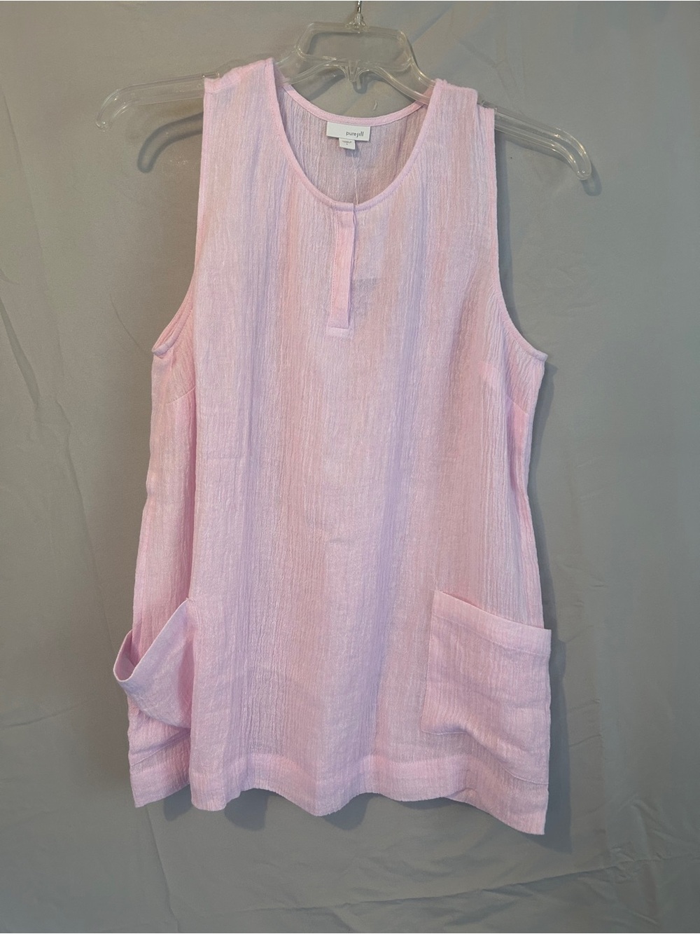 J. Jill Sleeveless Pink Linen Tunic Top